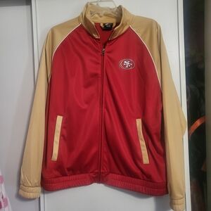 Women's Red and Gold Varsity Jacket